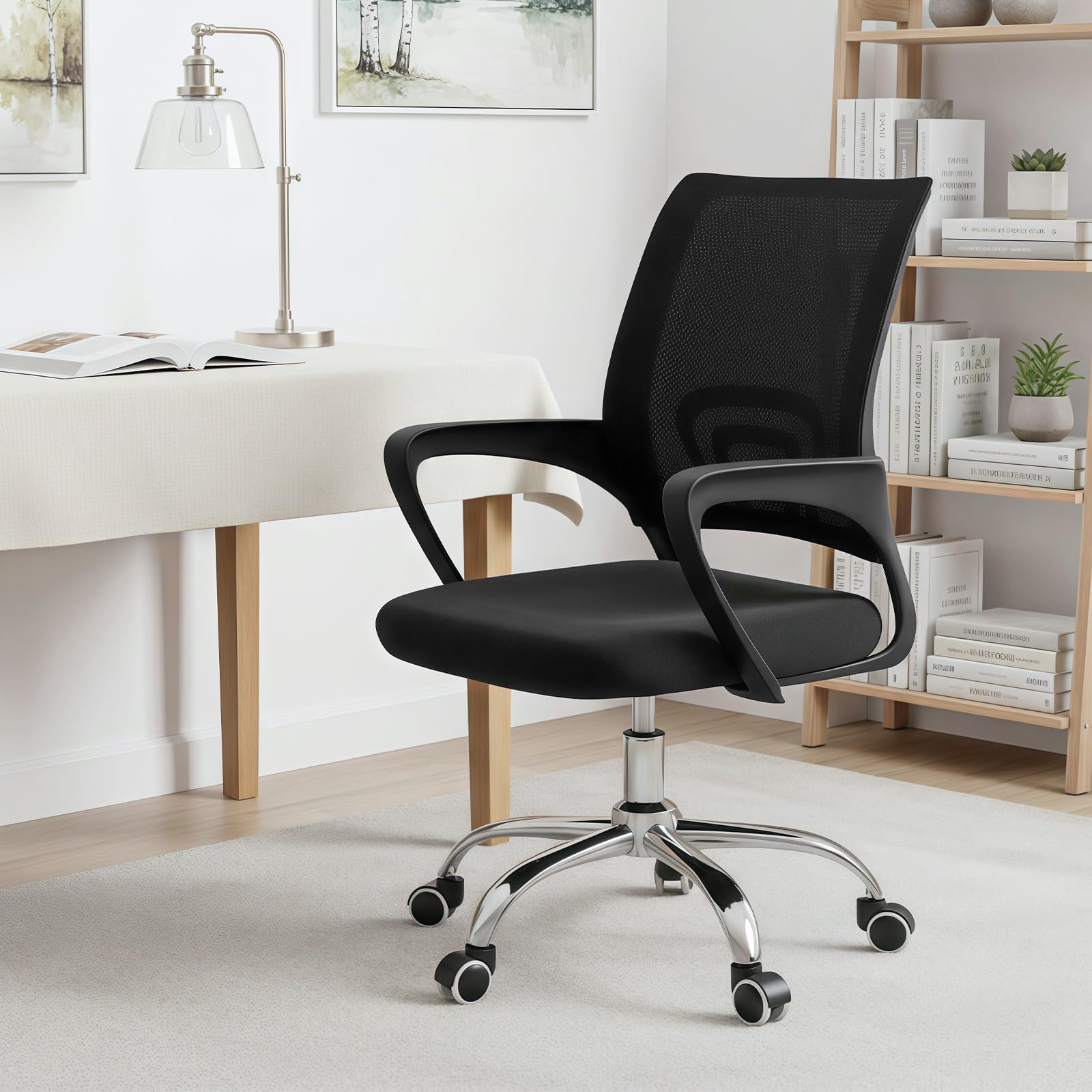 デスクチェア オフィスチェア 人間工学設計 PUキャスター メッシュ 通気性 サポート力 座面昇降 360度回転 高反発クッション 疲れにくい 腰痛予防 コンパクト テレワーク/在宅勤務/勉強用
