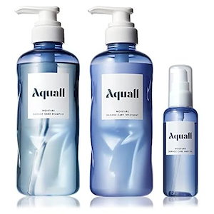 Aquall (アクオル) シャンプー トリートメント ヘアオイル 3点 セット 【モイスチャーダメージケア】 シャンプーボトル 475mL トリートメントボトル 475g ヘアオイル 70mL 保湿