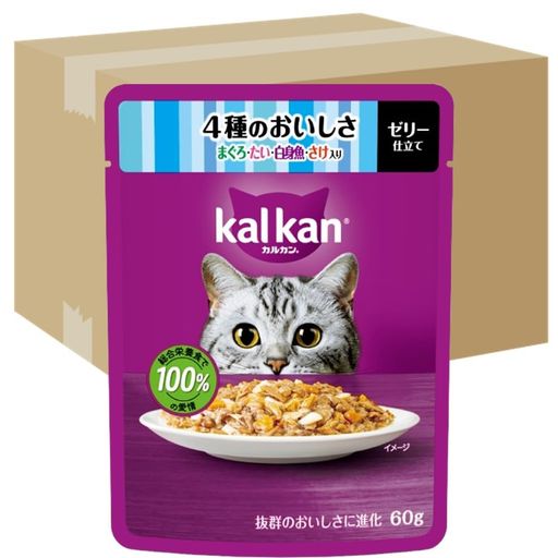 カルカン パウチ 1歳から 60G×120袋(12袋入り×10箱) 4種のおいしさ まぐろ・たい・白身魚・さけ入り 成猫用 ウェットフード キャットフード 総合栄養食 水分補給 毎日食べることを考えた