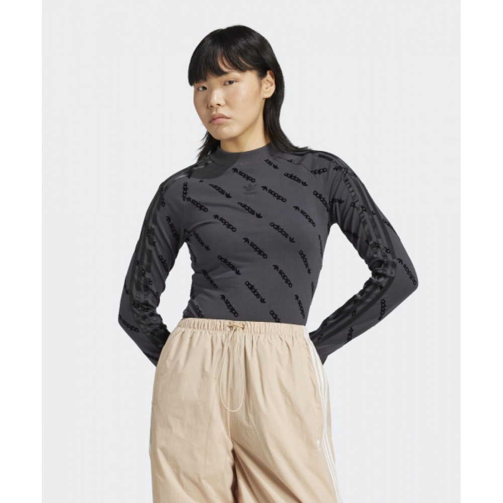 アディダスモノロングスリーブトップ-チャコール/JE8355