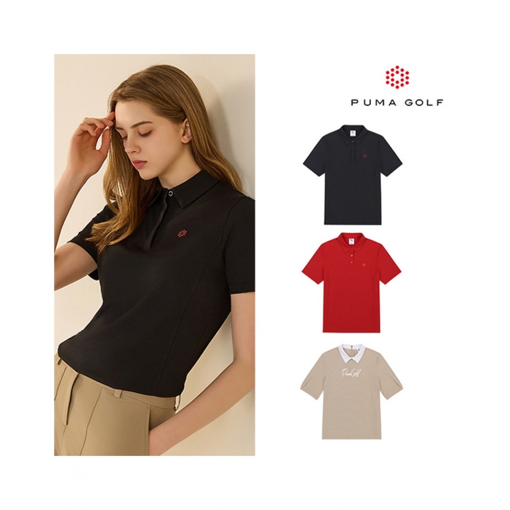 プーマゴルフ カラー 半袖Tシャツ レディース 3点セット