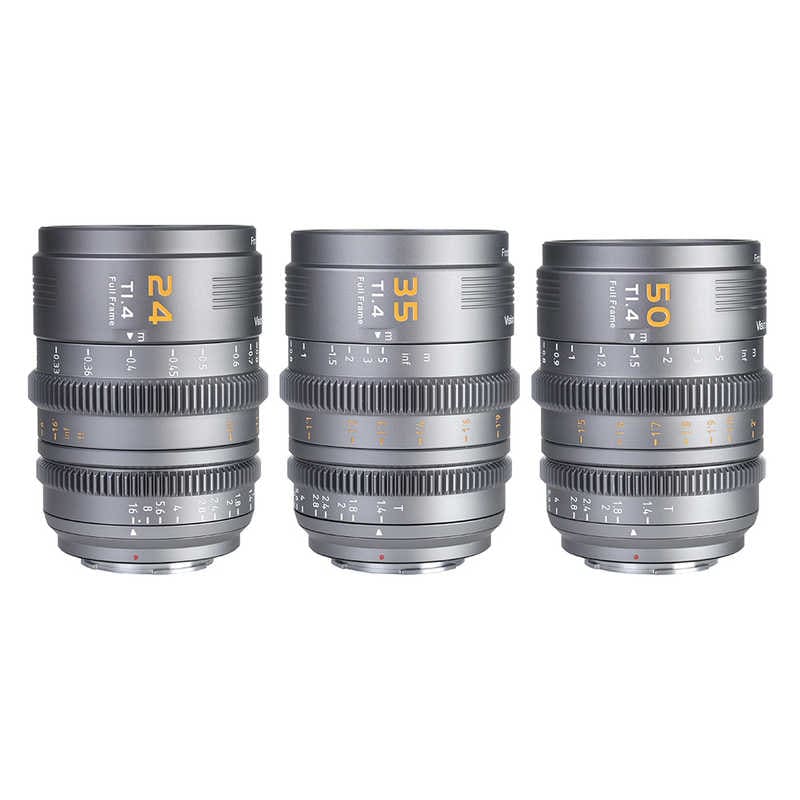 シネマレンズ T1.4 Full Frame 3本セット(24mm/35mm/50mm) E/グレー(L/RF/Z交換マウントアダプター付) ［ソニーE /単焦点レンズ］　VP-1-3G-JP