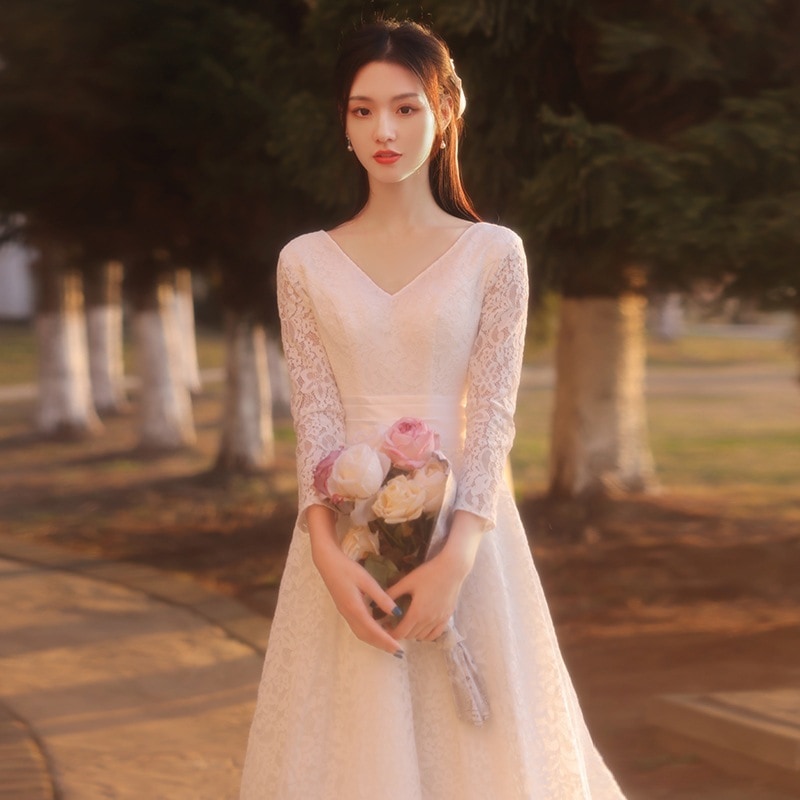 結婚式ワンピース 着痩せ 結婚式ワンピース 結婚式ワンピース お呼ばれ お呼ばれワンピース 結婚式 ワンピース ライトウェディングドレス小さなドレス日常旅行写真証明書ドレス気質森の妖精秋と