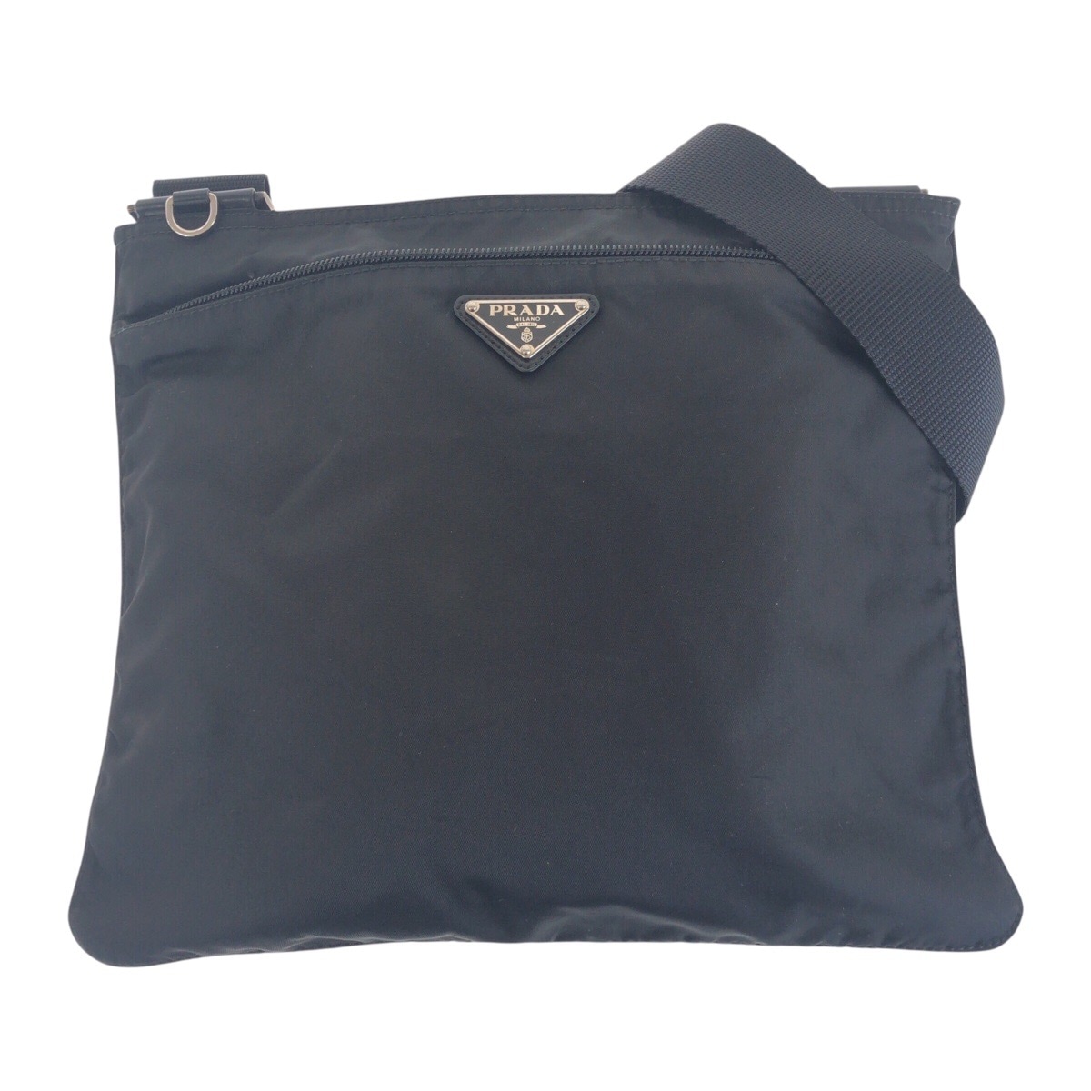 テスート 三角ロゴプレート ブラック 黒 シルバー金具 ナイロン ショルダーバッグ 男女兼用 レディース 504837