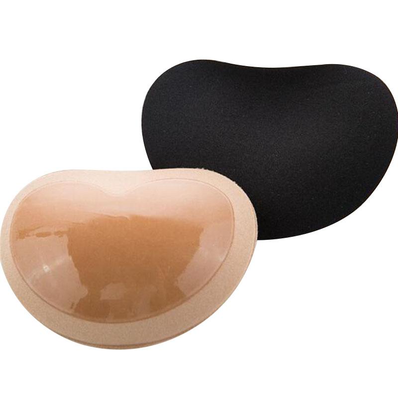 レディース 下着 肌着 水着用ブラパッド 厚さ中程 通気性 パット スポンジ 胸 バスト プッシュアップ トライアングル型 ハート型 肌色 黒色 スポンジパッド付 粘着バッド ブラパッド ブラジャーパ
