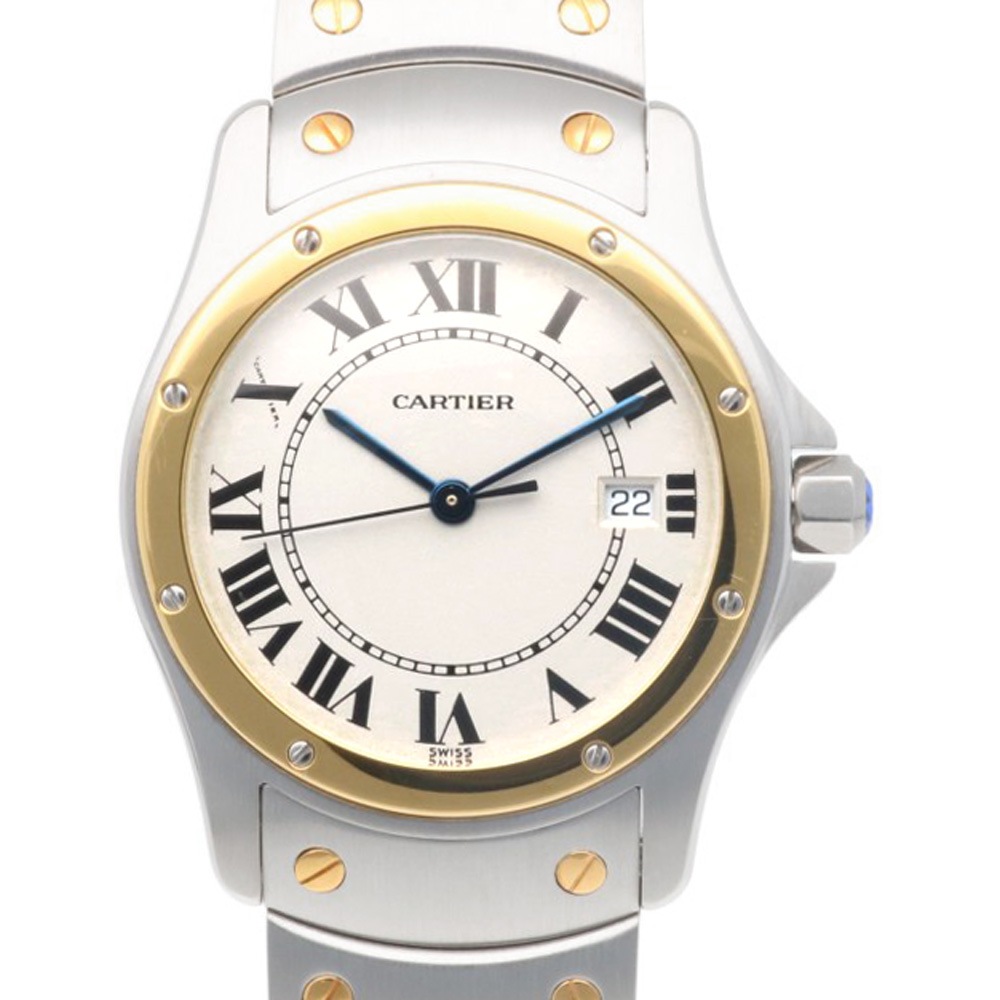 カルティエ サントスロンド 腕時計 ステンレススチール 1551 クオーツ 1年保証 CARTIER 中古 美品