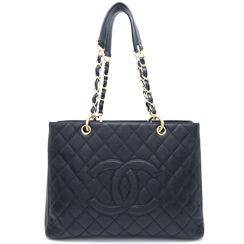 GSTトートバッグ A50995 トートバッグ キャビアスキン ブラック/352002【中古】トートバッグ