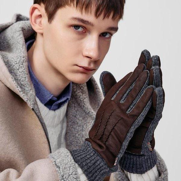 DCGV5F172W2 [男性用手袋][手袋]ブラウン ヤギ革 スエード手袋