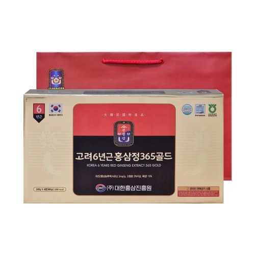 高麗6年根紅参精ゴールド 240g x 4本 / 6年根紅参濃縮液15％ / 植物混合濃縮液