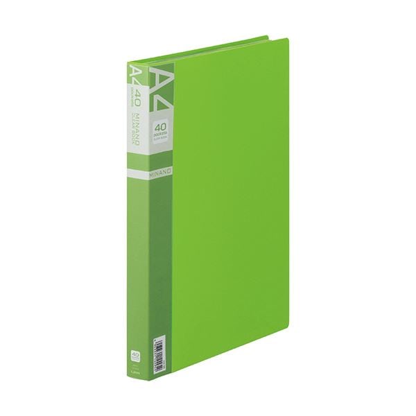 (まとめ) ライオン事務器 クリアーブックMINANO(ミナノ) A4タテ 40ポケット 背幅26mm グリーン CR-40M 1冊 (×10セット)
