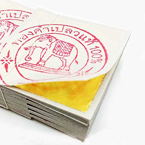 純金箔 24K タイ産 Gold リーフ 金箔 シート 100枚セット 4cm x 4cm タイ 仏事 慶事 工芸用 ホビー [並行輸入品]