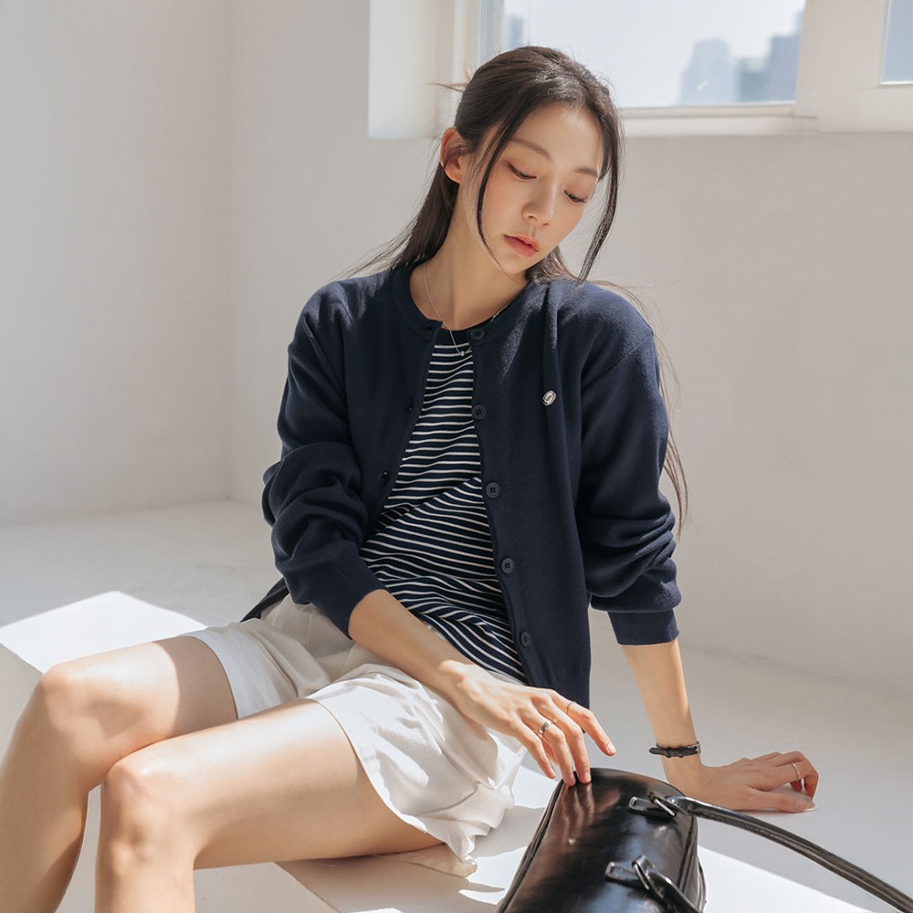 エントリンベーシックペンダントニットカーディガン - 2タイプ