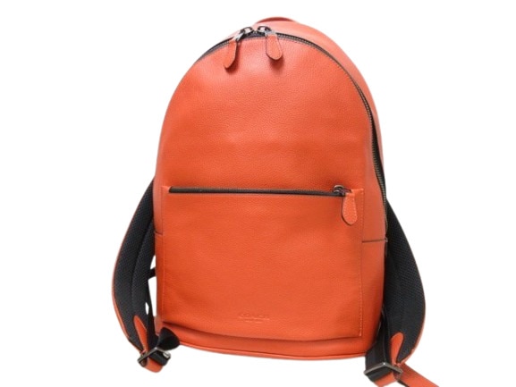 コーチ リュックサック メトロポリタン ソフト レザー×ナイロン 69351 シルバー金具 オレンジ バックパック リュックサック ショルダーバッグ ハンドバッグ アウトドア【本物保証】