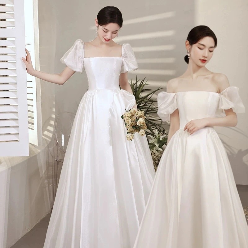 ウェディングドレス 白 花嫁 結婚式 ドレス パーティードレス 二次会 ワンピースパーティードレス ロングドレス 演奏会 イブニングドレス白 旅行撮影