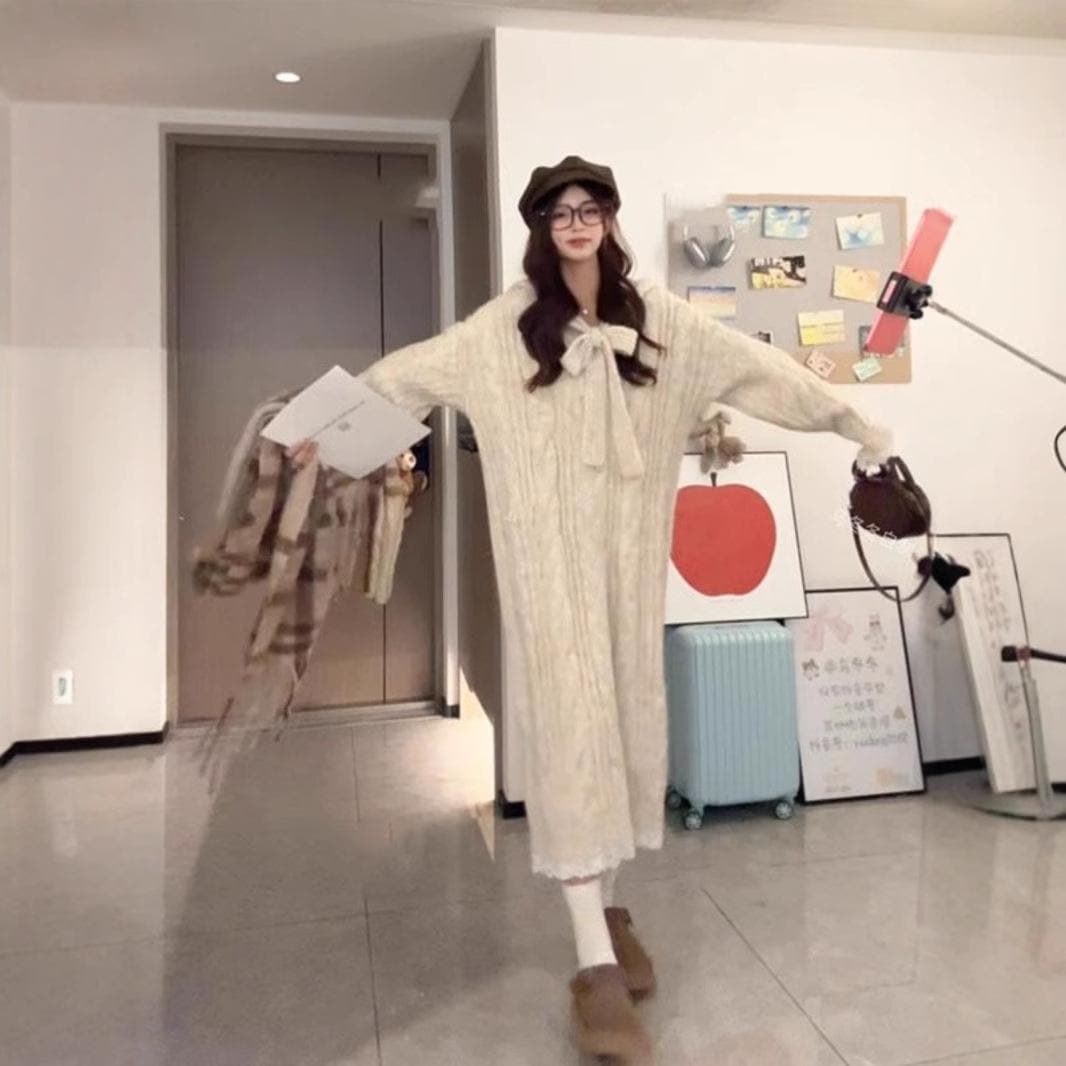 gifts for women keep warm フード付きニットドレス秋と冬ルーズ怠惰なスタイルレーススプライシングフェイクツーピースミッドレングス肥厚セータードレス