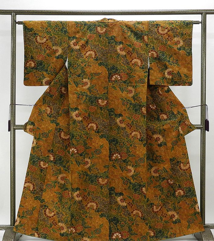 小紋 未着用美品 正絹 花模様 身丈162cm 裄丈62cm 小紋 未使用 新古品 着物