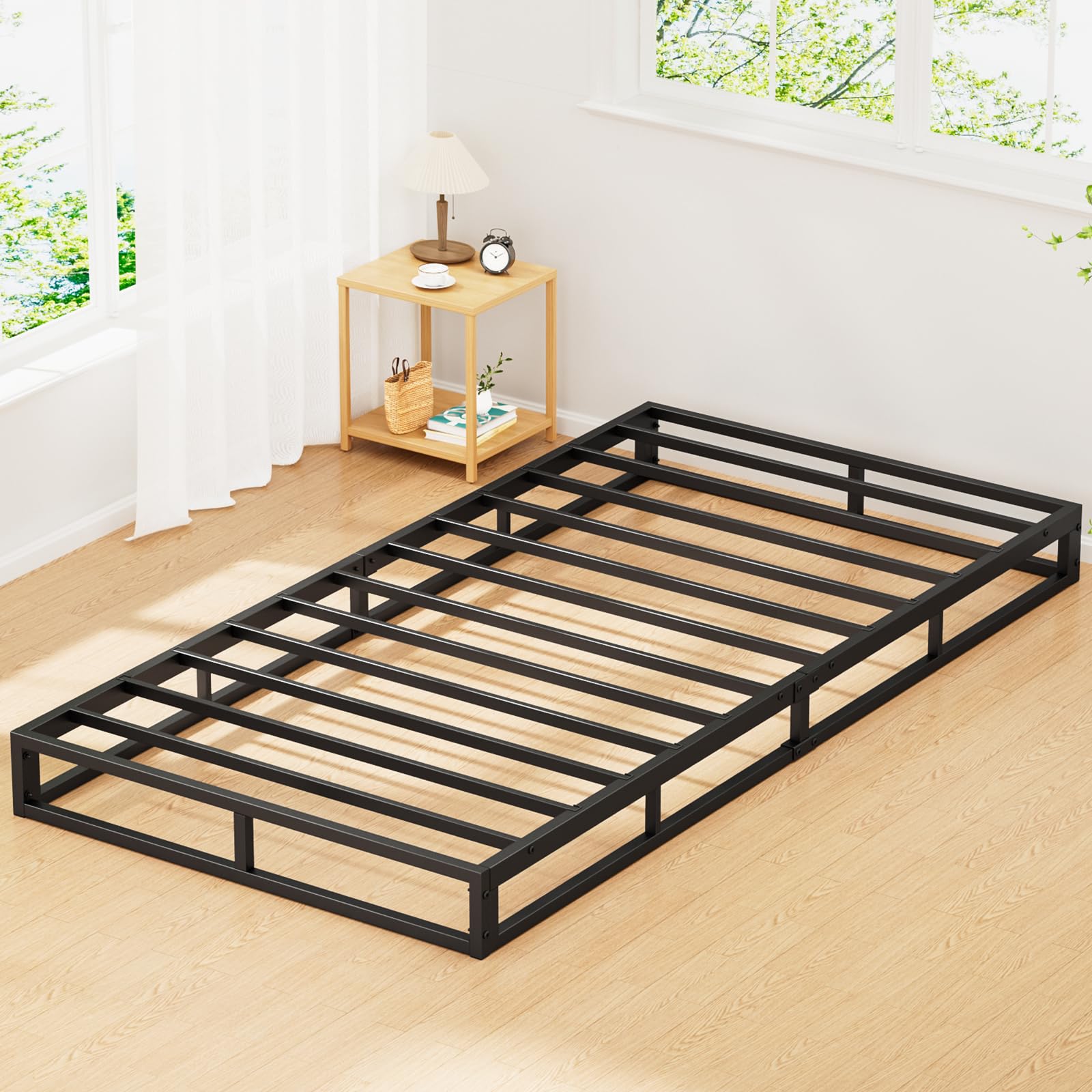 【組立簡単・耐荷重300Kg】ベッドフレーム シングル ローベッド フレーム 高さ15cm パイプベッド bed frame スチールベッド 静音 メタルベ ッドフレーム すのこ シングルベッド
