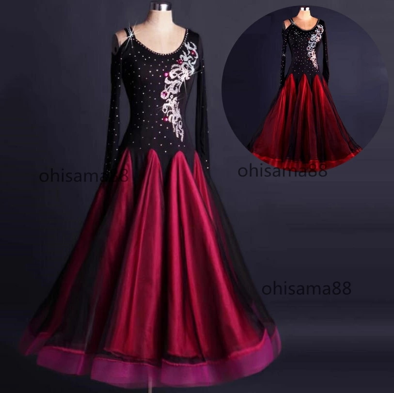 社交ダンス衣装 モダンドレス 高品質 優雅 ステージ衣装 社交ダンスドレス ダンスウェア スタンダードドレス レディース 競技用のドレス ダンドレス 着痩せ ワンピース モダン衣装 大きい裾 練習着 7,739円