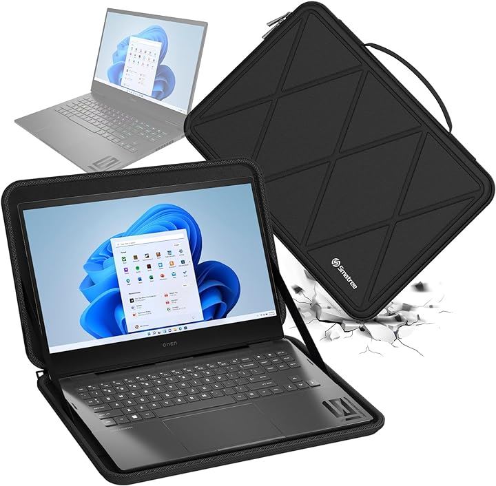 互換品 ハードEVA保護スリーブケース 16インチ HP OMEN Transcend ノートパソコン 防水 360度耐衝撃ケース (Black, For HP 16インチ（M107）)