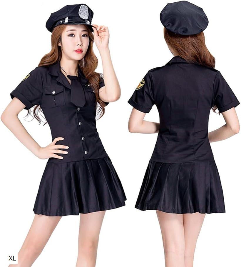 ポリス コスプレ レディース ハロウィン 警察官 仮装(XL)
