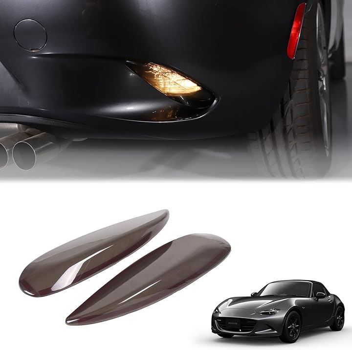 新型 マツダ ロードスター RF ND系 20162023に適用 フォグランプカバー リアフォグランプカバー スモークカラー ABS製 取付簡単 貼付タイプ( リアフォグランプ)