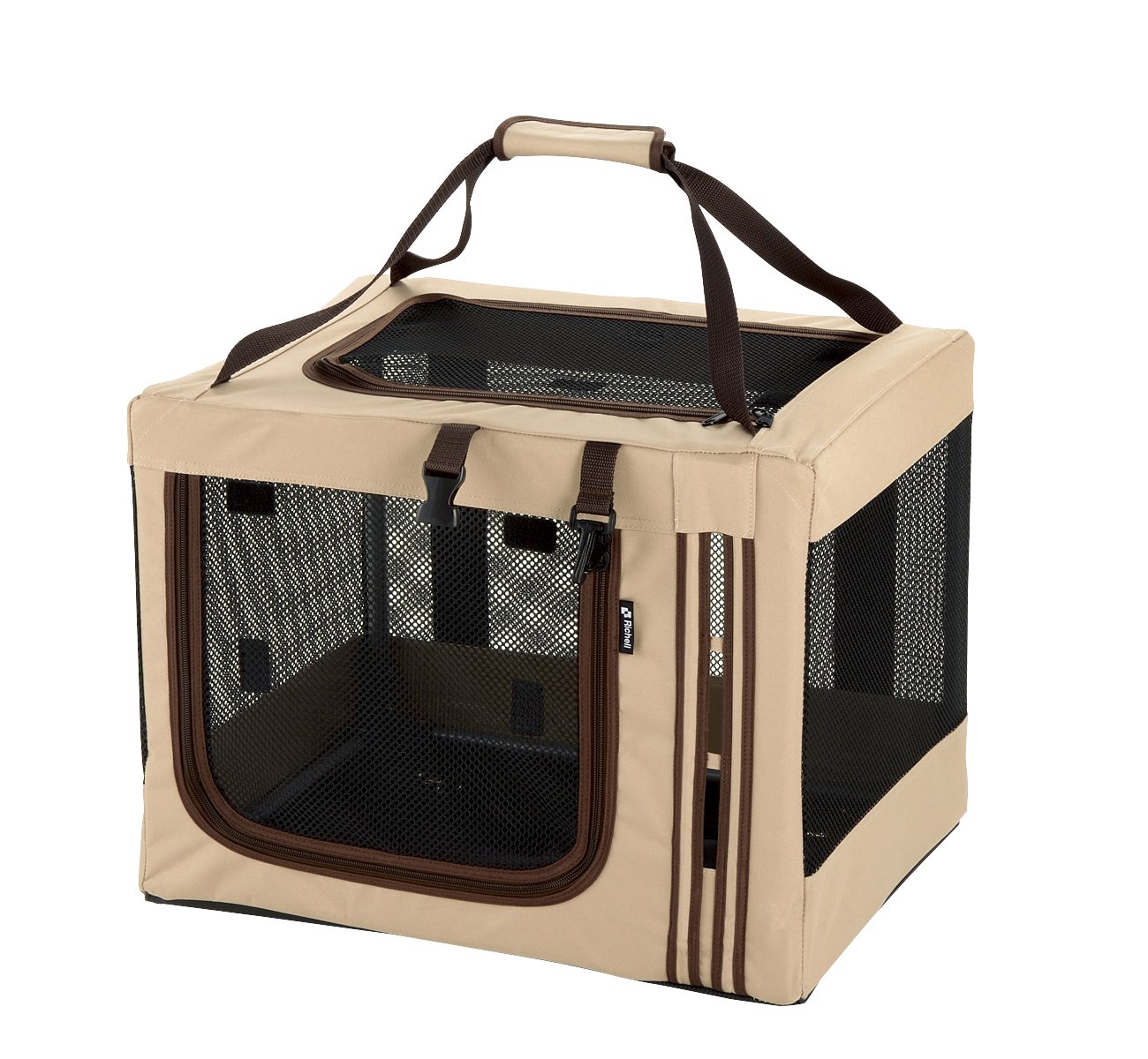 リッチェル たためる3WAYペットケージ 520(52×42×40cm) ブラウン