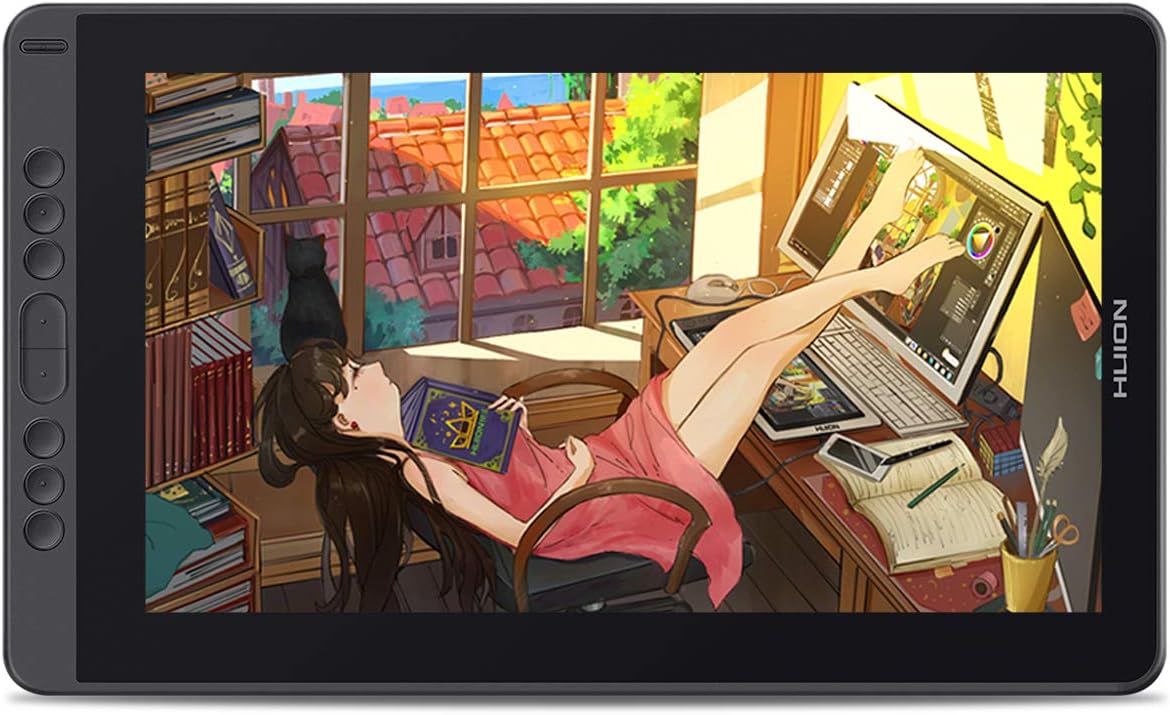 液タブ Kamvas 13 初めての液晶ペンタブレット スマホで使える 充電不要ペンPW517 8192レベル筆圧感度 傾き検知機能 ショートカット8個 フルラミネーション 左利き 初心者 お絵かき