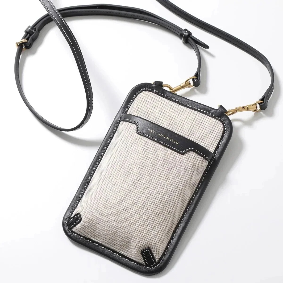 ANYA HINDMARCH アニヤハインドマーチ スマホポーチ Phone Pouch on Strap 180801 レディース フォンポーチ キャンバス×】