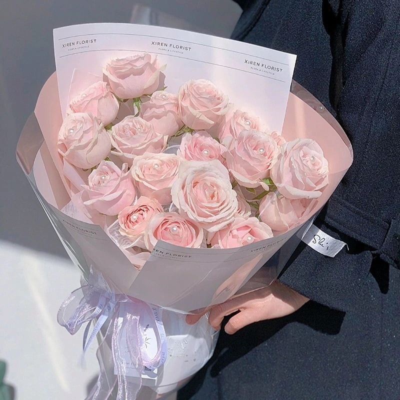 【1つ買うと1つ無料】【メガ割】ピンクの雪山ローズブーケ模擬フラワーソープフラワー完成クリエイティブ誕生日教師の日教師の友人への実用的なギフト