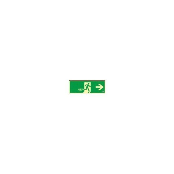 緑十字 高輝度蓄光避難誘導ステッカー標識 非常口 蓄光SN-2801 120×360 消防認定品 メーカー直送