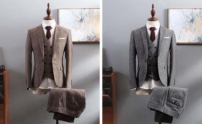 限定SALE!上品 ３色展開 ビジネス 無地 2点セットアップスーツ カジュアルスーツ 司会 格好良い メンズファションドレス 通勤 細身 厚手 結婚式 フォーマル 演奏会 ジャケット+ズボン ９分丈