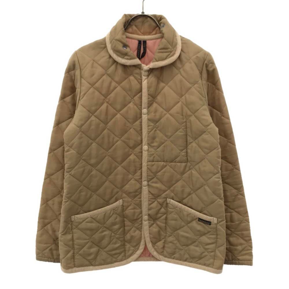 英国製 キルティングジャケット 36 ベージュ サイドベンツ レディース 4,461円