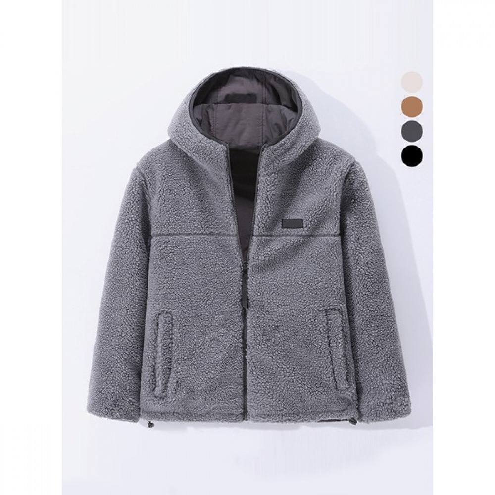 (ジュアンス) エコフリースフード付きリバーシブルフリースジャンパー PWJP6636