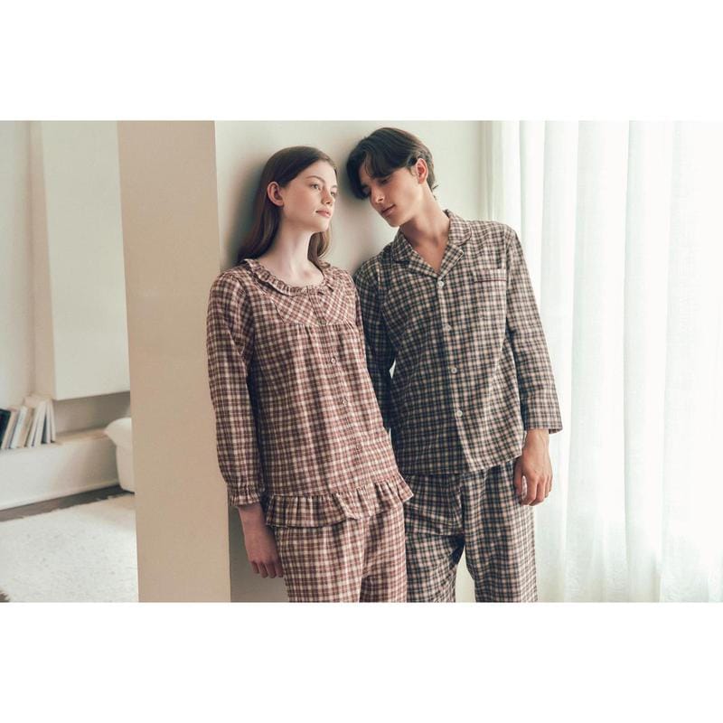 ウォームフレッシュ先染めチェックカップルパジャマカップル寝巻きVPA4580MWSG