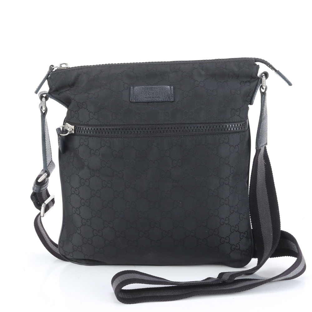 極美品 509639 レザー×ナイロン ショルダーバッグ 斜め掛け メッセンジャー ビジネス 通勤 トート メンズ RUE CQ9-1 中古