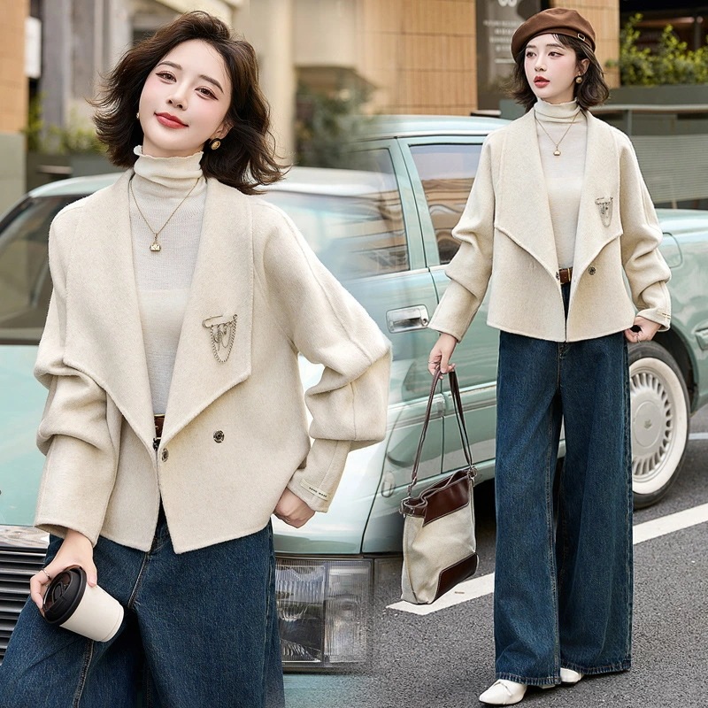 初回限定レディースジャケット 冬春 あったか 高級感 エレガント ３色 上着 単品 ゆったり 韓国風 ウール生地 着痩せ 通学 通勤 ショート丈ジャケット カジュアル お出かけ パーティー 同窓会 お