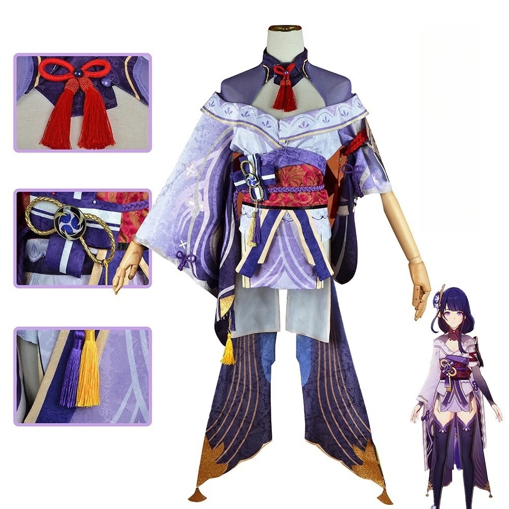 雷电影 セットアップ Genshin コスプレ Ei Raiden 原神 えい らいでんイベント用品 変装 仮装
