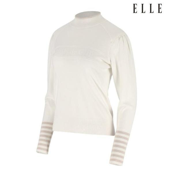 ゴルフ セーブゾーン01 女性 パフショルダー カラーチップ モックネック セーター 6J63452 100 (45014074)