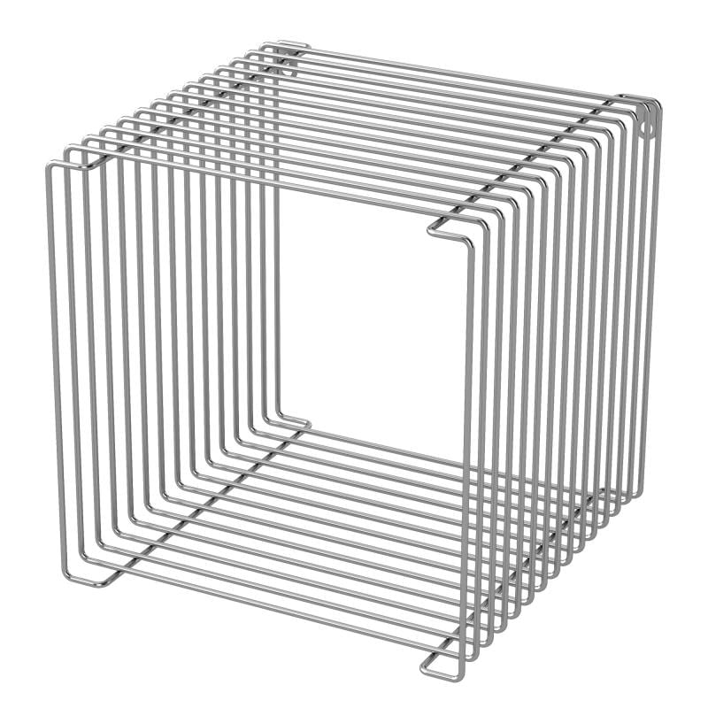 サイドテーブル コーヒーデスク 35x35x35cm ワイヤー ナイトテーブル スクエア 床置き 壁掛け 重ね置き おしゃれ 北欧 シンプル モダン マルチ インテリア (シルバー) ブランド: Tc