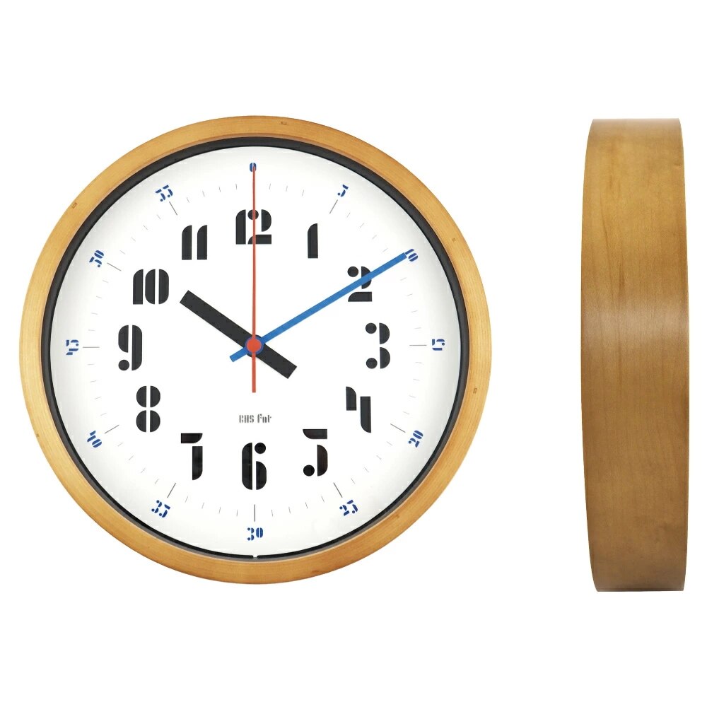 BAUHAUS バウハウス『Joschmi』復刻フォントウォールクロック / 壁掛け時計（ブルー）インテリア