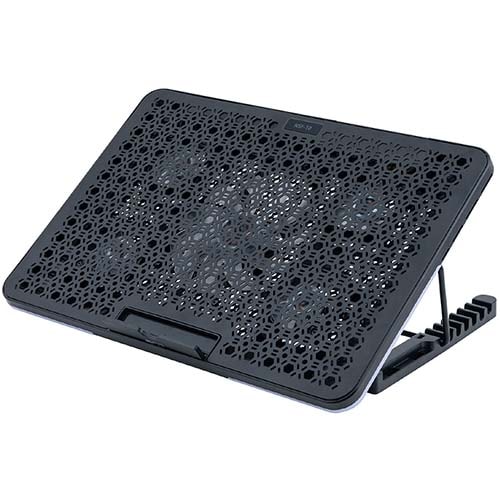 2WAY 5FAN ノートPCクーラー スタンダード サイズ NSF-10 角度調整＆LED搭載 冷却＆作業効率UP USBポート付き