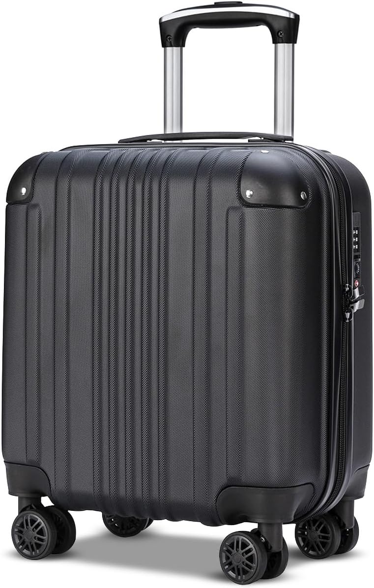 [Bargiotti] ABSスーツケース キャリーバッグ キャリーケース 大容量 超軽量 TSAロック ダブルキャスター 静音 旅行 ビジネス コインロッカー収納可 (ブラック, S-Small)
