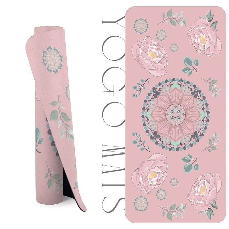 厚手 ヨガマット 家庭用両面ノンスリップヨガマット ヨガマット 衝撃吸収と防音ジャンプ体操ダンスカーペット厚印刷プロスポーツマット 折りたたみ ヨガマット