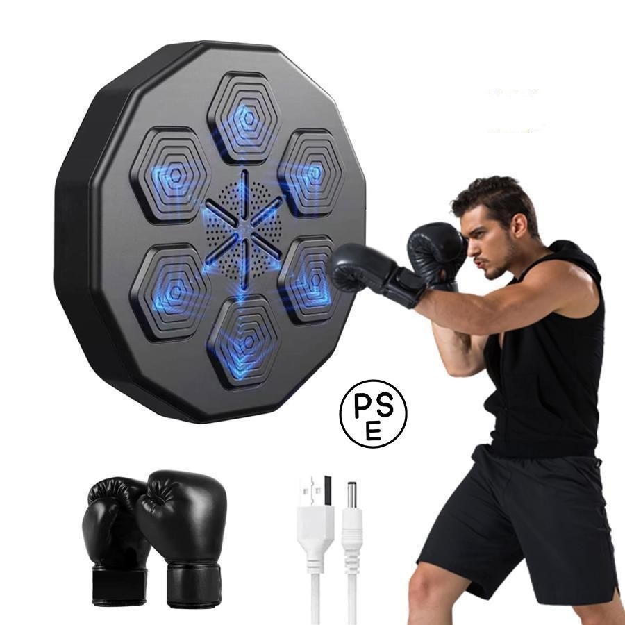 音楽電子ボクシングウォールターゲットマシンボクシング反応ターゲットRGBライトウォールマウント家庭用パンチングパッドボクシンググローブ付き