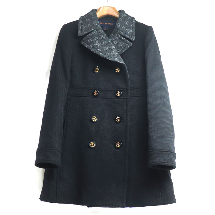LOUIS VUITTON ルイ・ヴィトン ピーコート ブラック FNCO15OV0 36 レディース 中古