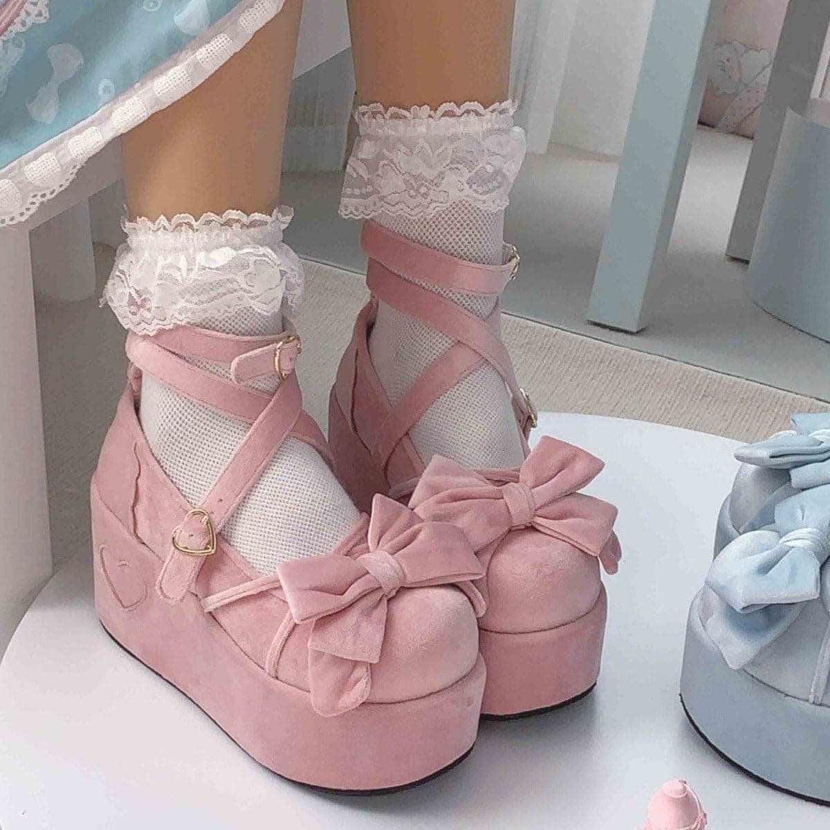 厚底スニーカー 厚底ブーツ甘いロリータ靴かわいい少女ロリータ靴小さめ革靴日系ラウンドプリンセス靴 5,000円