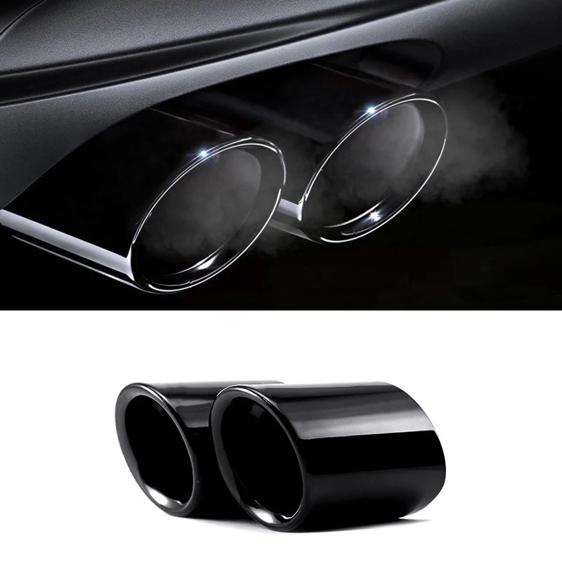 BMW 1・2・3・4・5シリーズ X1 3GT F20 F22 F30 F32 F34 F10 F48 F36 F11 専用 光沢ブラック スチール エキゾーストパイプトリム アクセサリー 輸入品