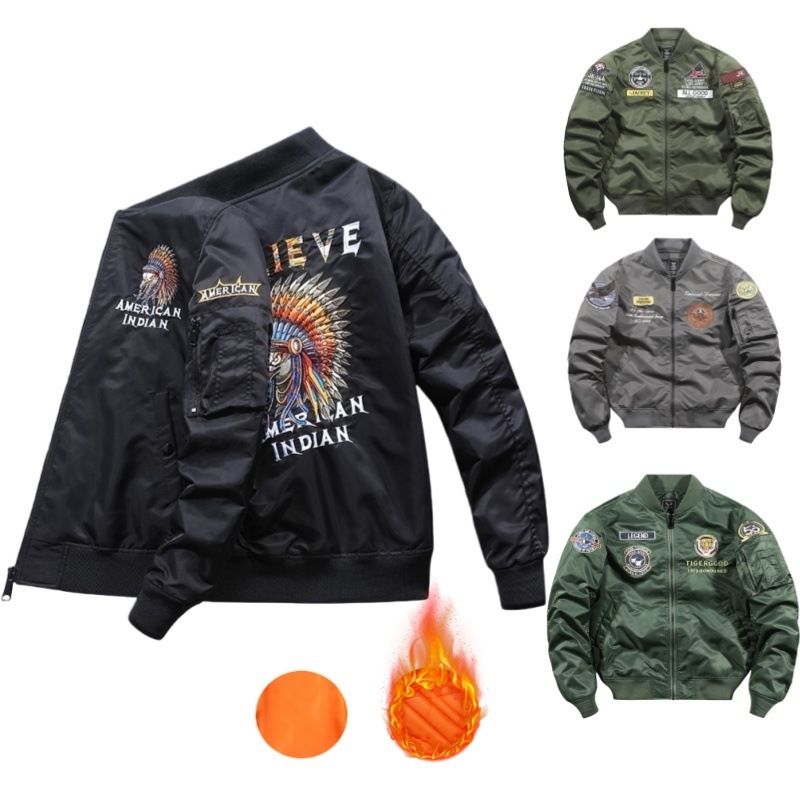 MA-1 メンズジャケット フライトジャケット ミリタリージャケット 防寒 防風 ミリタリー 秋冬ジャケット カジュアルアウター ストリート系 ジャケット 厚手 バイカー MA1ブルゾン ミリタリー風