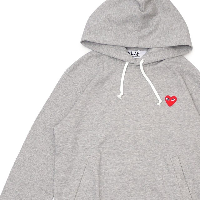 プレイ コムデギャルソン PLAY COMME des GARCONS MENS RED HEART PULLOVER PARKA パーカー GRAY 211-000656-042