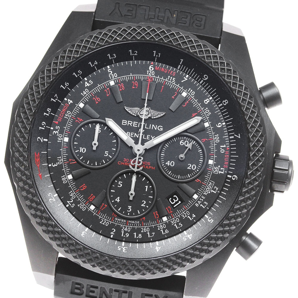 ブライトリング BREITLING V25367 ベントレー ライトボディ ミッドナイトカーボン 世界限定1000本 自動巻き メンズ 箱付き_848000【中古】